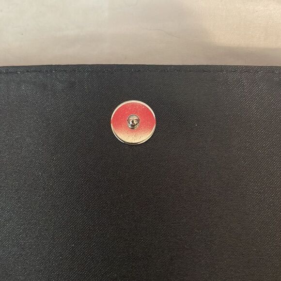 Unbranded Satin Black Evening Bag with a Rhinestone Buckle - Picture 7 of 11